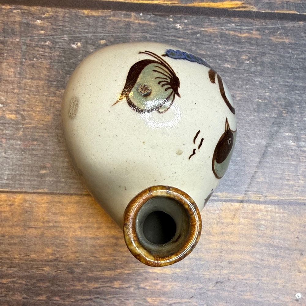 Vtg Signed Ken Edwards Pottery KE Mexico Bird Pouring Vessel Sake TokkuriCreamer - Picture 7 of 9